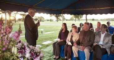 This selection includes a graveside ceremony at the cemetery with a public viewing immediately before the ceremony.