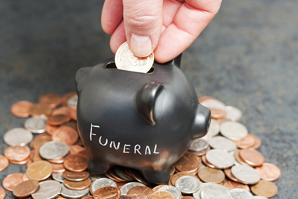 Penny Bank that says Funeral