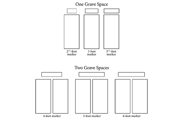 sizes of cemetery marker